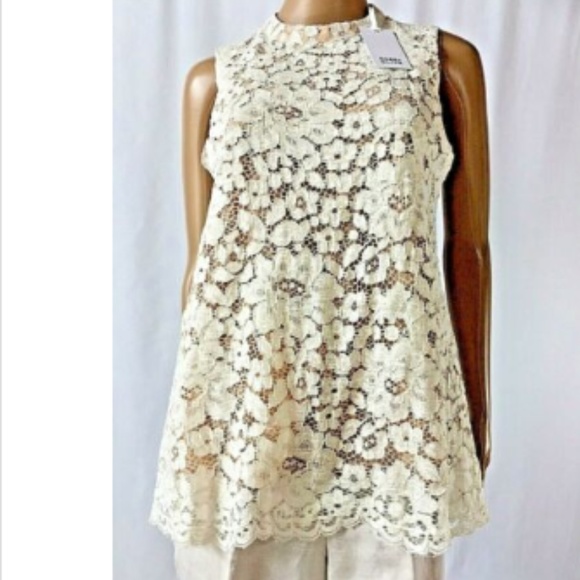 ROSE+OLIVE Tops - ROSE+ OLIVE Sleeveless Lace Cream tops/Blouse